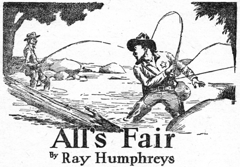 atwo men fishing in a stream