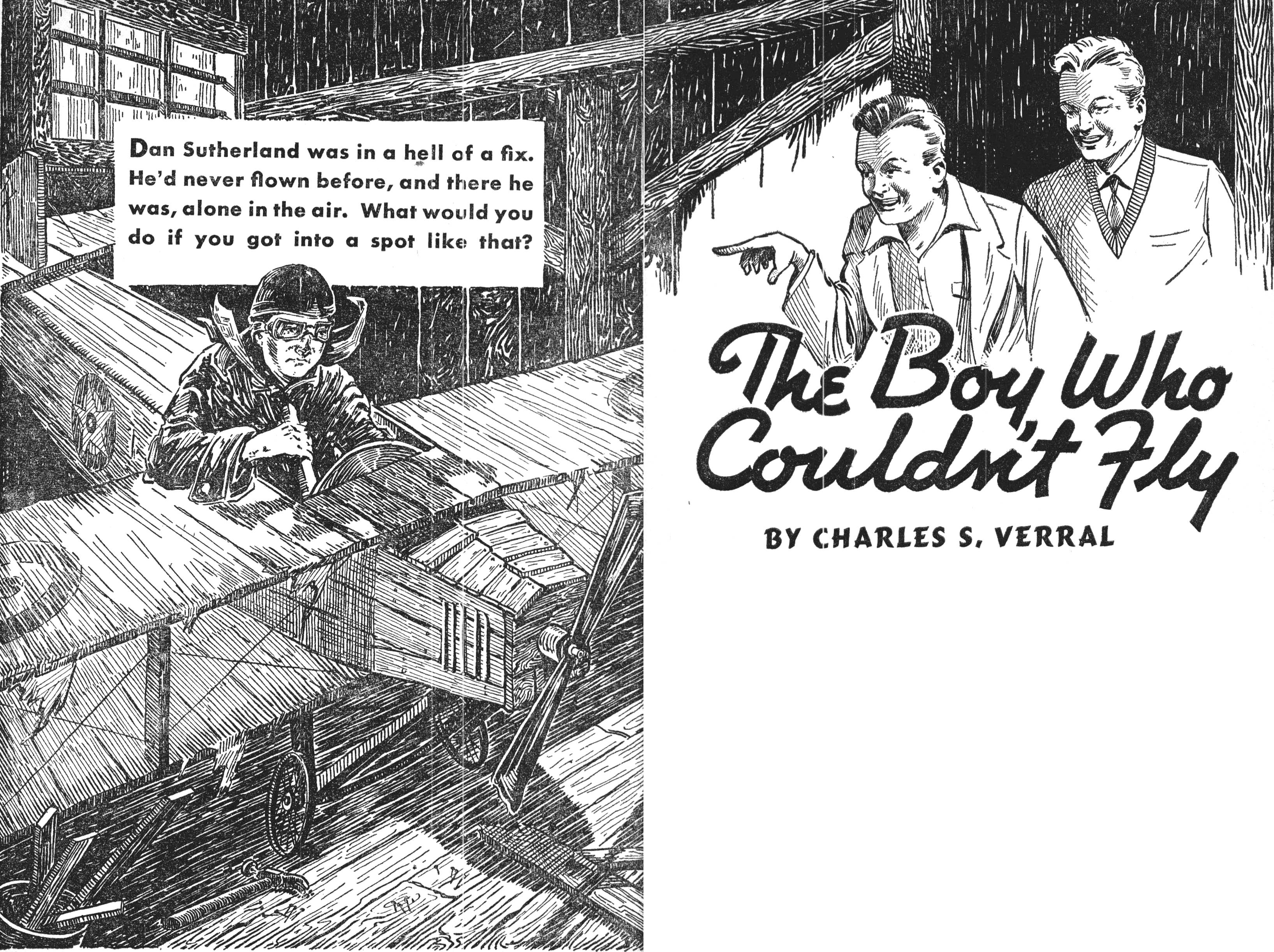 Boys laughing at Dan pretending to fly